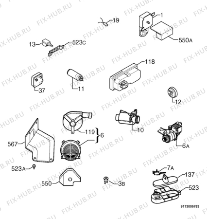 Взрыв-схема посудомоечной машины Privileg 257604_10236 - Схема узла Electrical equipment 268